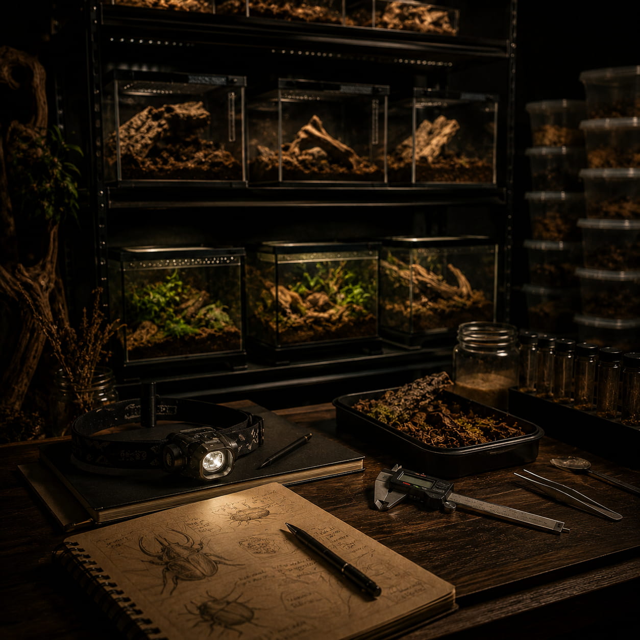 Beetle keeping workspace