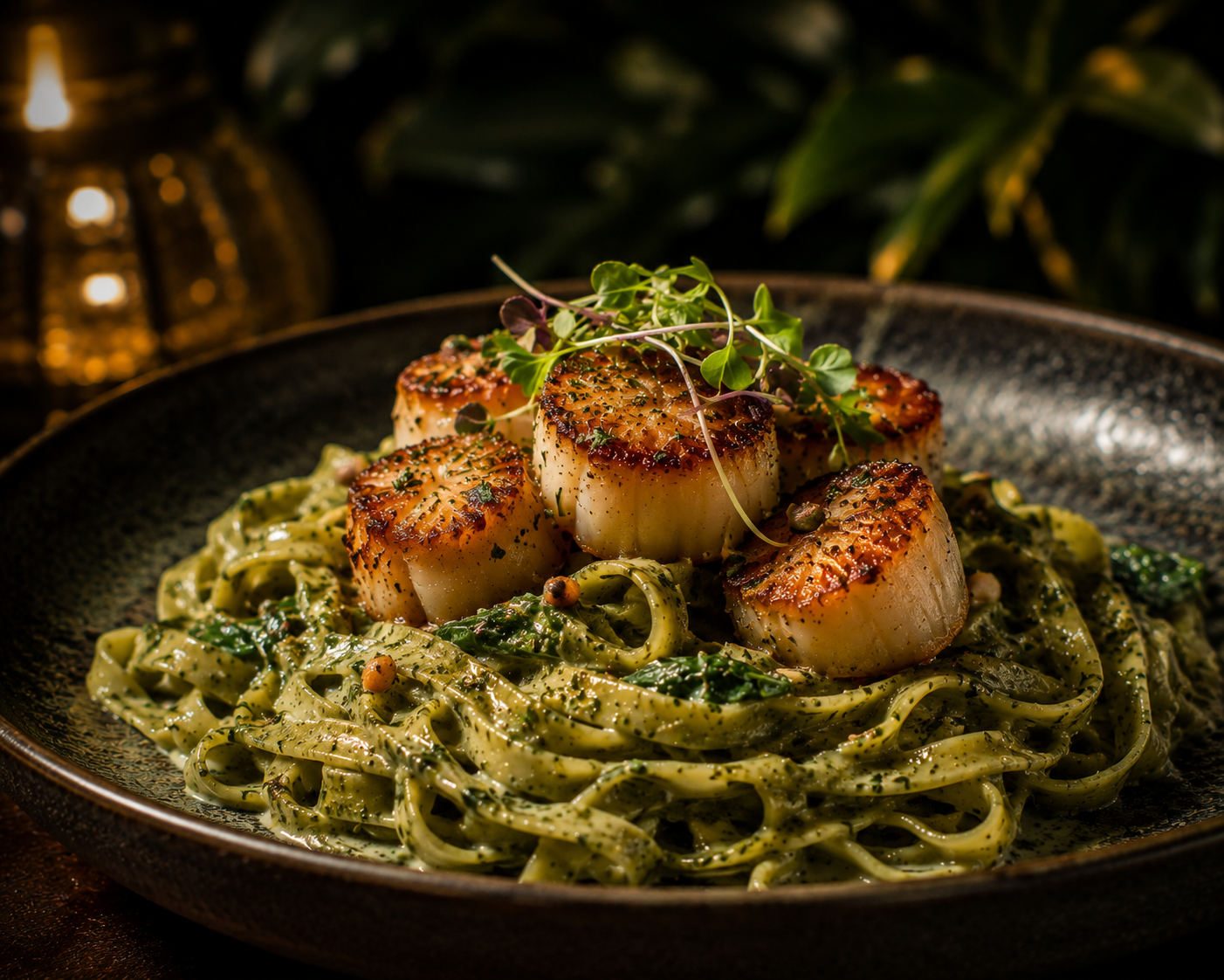 Pasta dish presentation