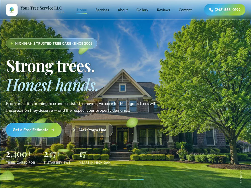 Stunning Tree Service Website.